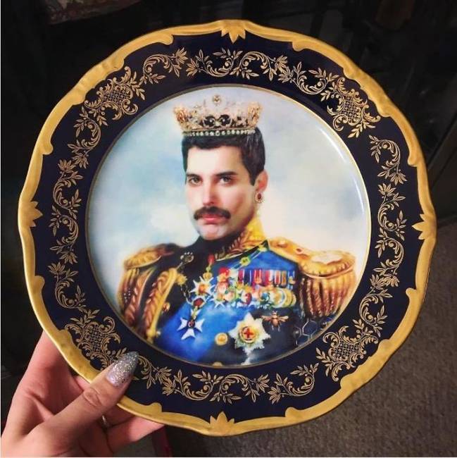 Antik Freddie Mercury tányér.
