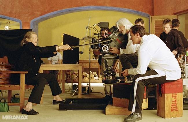 Még egy pillanatkép a Kill Bill forgatásáról.