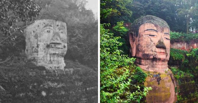 Buddha-szobor Leshanban, Kínában (1920-as és 2010-es évek)