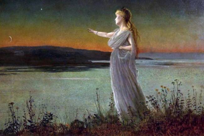 "Ariadne on Naxos", John Atkinson Grimshaw, 1877.
