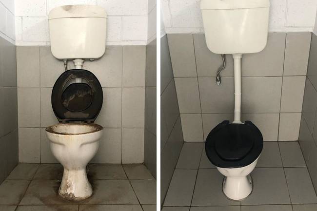 „Korábban senki nem használta ezt a WC-t."