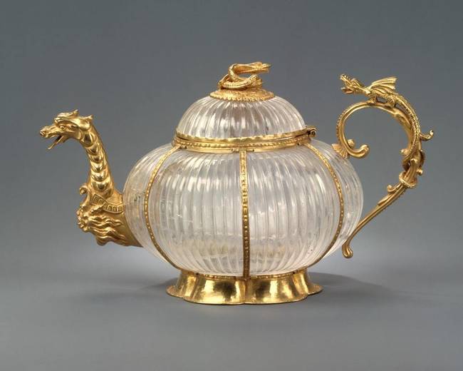 Mogul kristályból és aranyból készült teakancsó - Németország, 1700-as évek