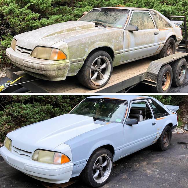 1991 Ford Mustang - tisztítás előtt és után.