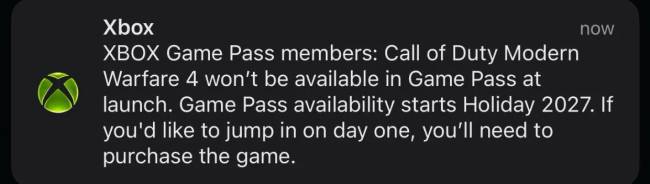 Az Xbox emlékezteti a Game Pass-előfizetőket a Call of Duty megvásárlására