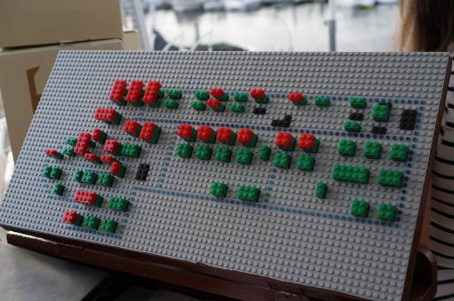 Ez a Lego az éttermi asztalok foglaltságát jelzi.