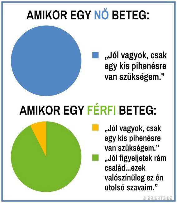 15 kördiagram, mely remekül summázza a férfi és női nem közti ordító különbségeket