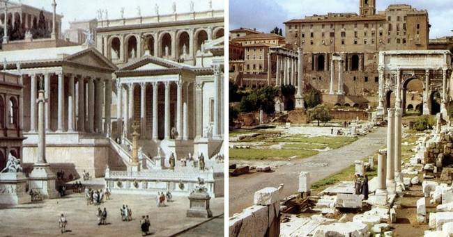 Hogyan nézett ki a Forum Romanum régen és most