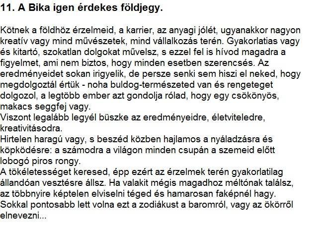 Bunkó horoszkóp: egy horoszkóp, ami garantáltan mindenkit vérig sért