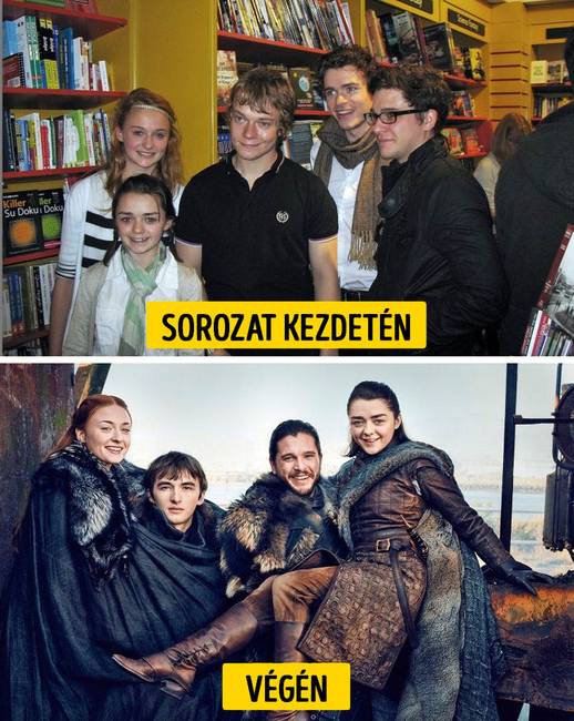 Az idő múlása a Trónok harca színészeit sem kímélte. A két kép között 10 év a különbség.