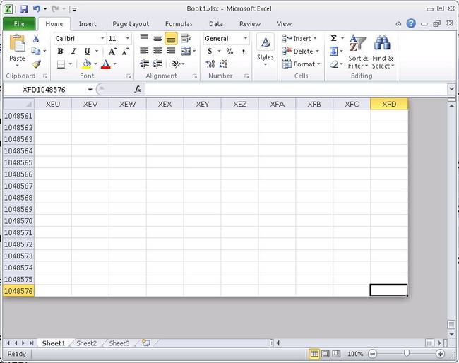 Az Excel táblázatkezelő „vége”.