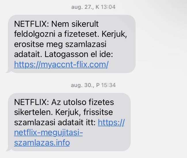 Kattintás előtt mindig ellenőrizd, hogy az adott link tényleg ahhoz a céghez tartozik-e, aminek a nevében eljárnak. Ezek itt a képen például egyértelmű átverések.