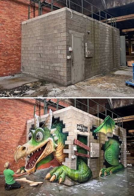 Egy francia művész 3D-s graffitijei optikai illúziót keltenek
