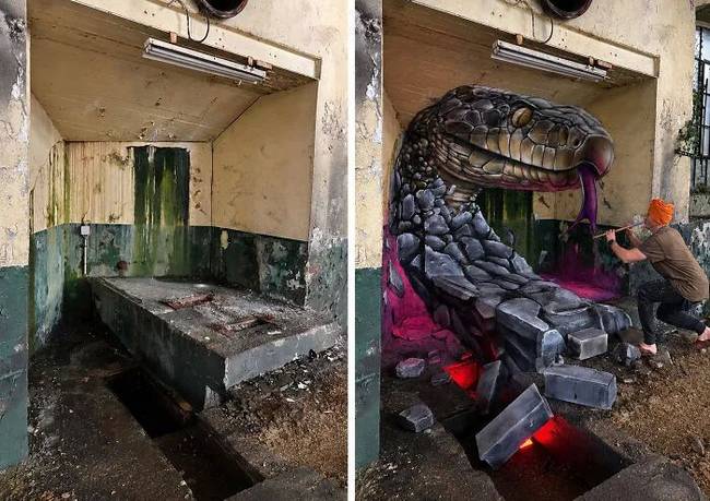 Egy francia művész 3D-s graffitijei optikai illúziót keltenek
