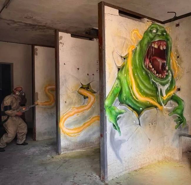 Egy francia művész 3D-s graffitijei optikai illúziót keltenek