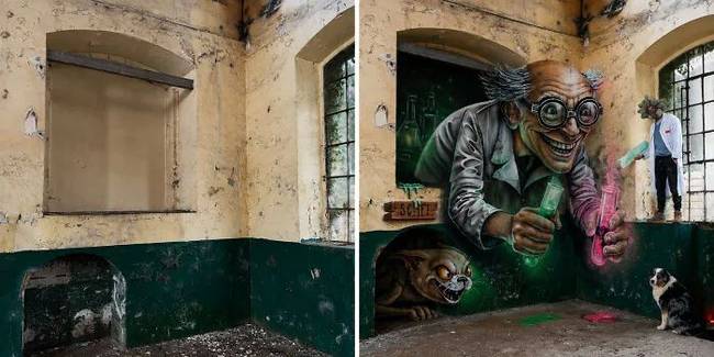 Egy francia művész 3D-s graffitijei optikai illúziót keltenek