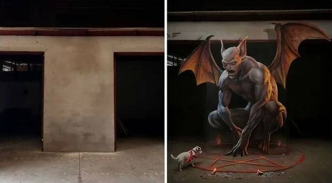 Egy francia művész 3D-s graffitijei optikai illúziót keltenek