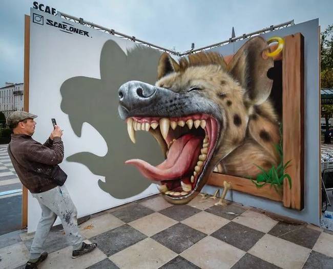 Egy francia művész 3D-s graffitijei optikai illúziót keltenek