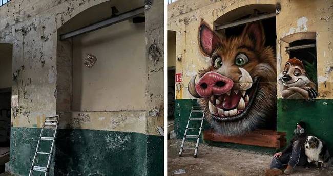 Egy francia művész 3D-s graffitijei optikai illúziót keltenek