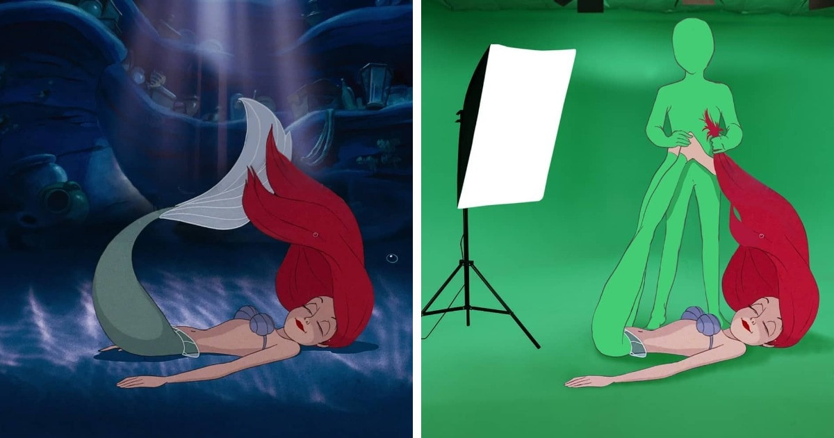 Egy művész megmutatta, hogyan néztek volna ki a Disney-filmek forgatásai, ha valódi filmek lettek volna