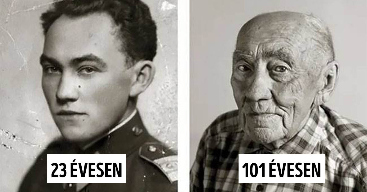 Egy cseh fotós a 100 évesnél idősebb emberek mellé tették a fiatalon készült képeiket