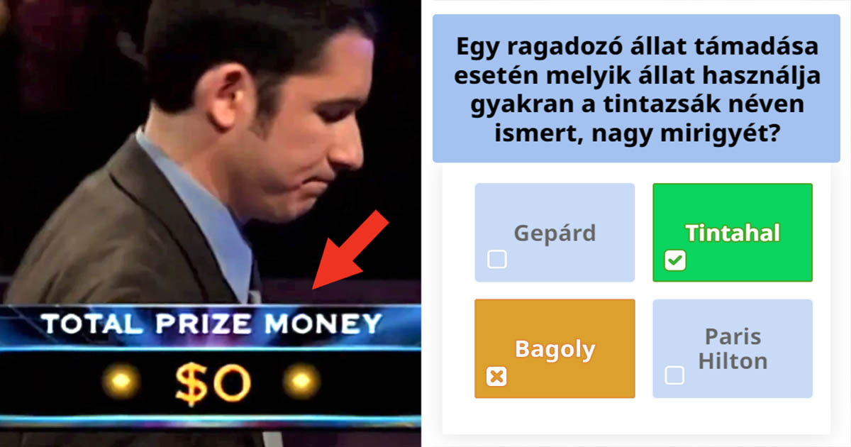 Ez a nyolc szerencsétlen ember elrontotta a "Legyen Ön is milliomos!" első kérdését. Te okosabb vagy náluk?