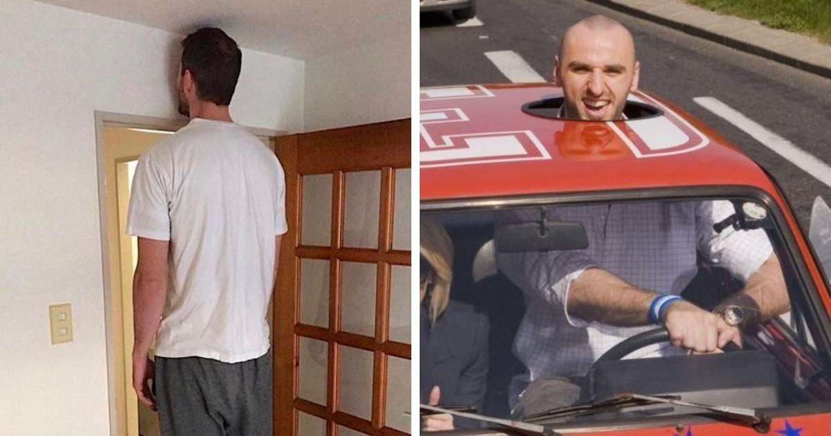 18 fotó, ami jól mutatja, hogy milyen nehéz a magas emberek élete