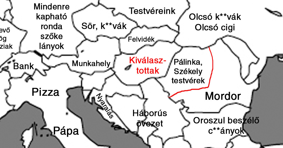 Íme egy térkép, ami megmutatja, hogy milyennek látják a magyarok Európa országait